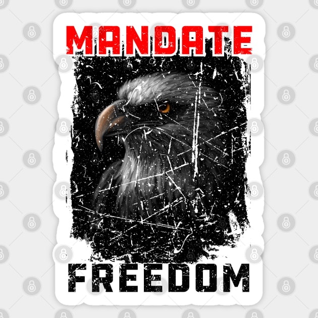 Mandate Freedom, American Eagle Red and white design Sticker by laverdeden